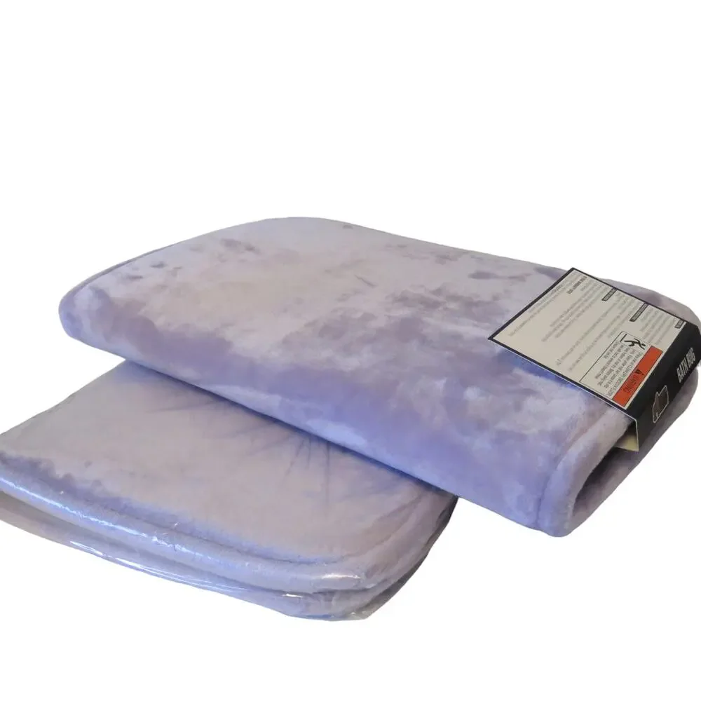 2 New Memory Foam Bath Mats Rug 24 x17 - Lilac, Lavender Purple Soft